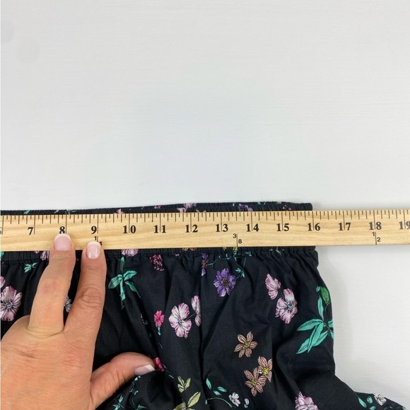 Antthony‎ HSN Black Floral Cottagecore 100% Cotton Tiered Skirt w/Pockets Sz L - Picture 9 of 14